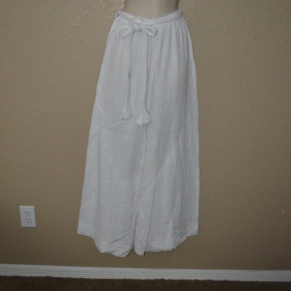 NWOT Sz S/M Vanita Rosa White Gauze Beach Wear Pants & Top Set Outfit